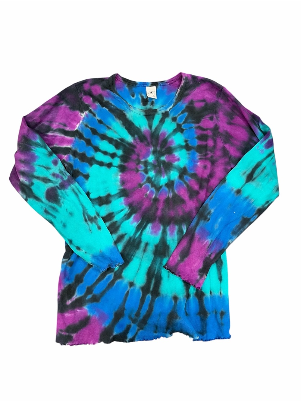 2 Dye 4 Tie-Dye Long Sleeve Tee - Purple, Teal & Black